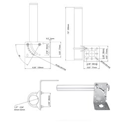 Starlink Mount - Adjustable Starlink Internet Kit Satellite Mounting Kit for Roof or Wall or Eave Installation