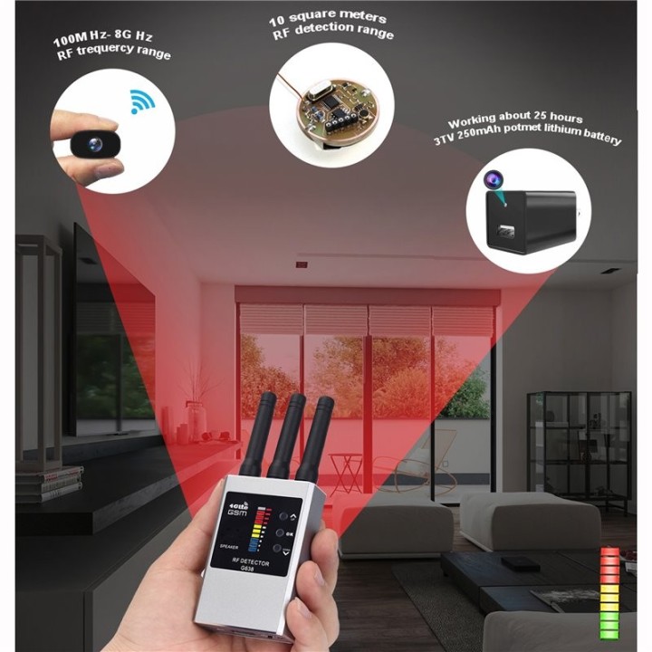 Anti Spy Detector – Detect Wireless Cameras, GPS Trackers, Listening Devices & More | Portable & Compact