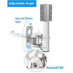 Starlink Mount, Stainless Steel Adjustable Heavy Duty Pivot Starlink Mounting install ,Compatible with V2 Rectangular