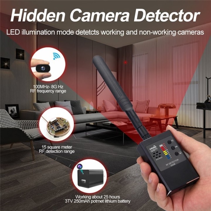 G338W Anti-Spy Detector - Hidden Camera, GPS Tracker & RF Signal Scanner | Wireless Surveillance Detection