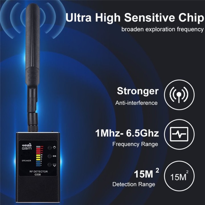 G338W Anti-Spy Detector - Hidden Camera, GPS Tracker & RF Signal Scanner | Wireless Surveillance Detection