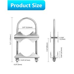 Starlink Mount, Starlink RV Ladder Mount, Starlink RV V-Jaw Bracket U Bolts Antenna Mast Clamp Accessories for Satellite