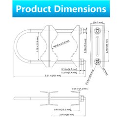 Starlink Mount, Starlink RV Ladder Mount, Starlink RV V-Jaw Bracket U Bolts Antenna Mast Clamp Accessories for Satellite