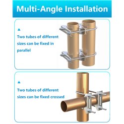 Starlink Mount, Starlink RV Ladder Mount, Starlink RV V-Jaw Bracket U Bolts Antenna Mast Clamp Accessories for Satellite