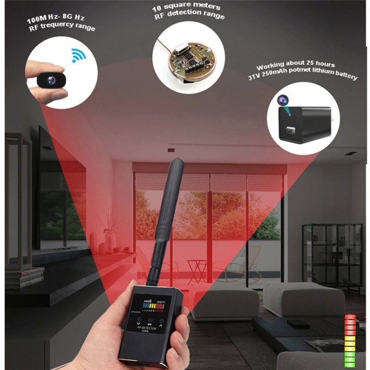 G368 Anti Spy Detector – Detect Wireless Cameras, GPS Trackers, RF Signals & Eavesdropping Devices for Privacy Protection