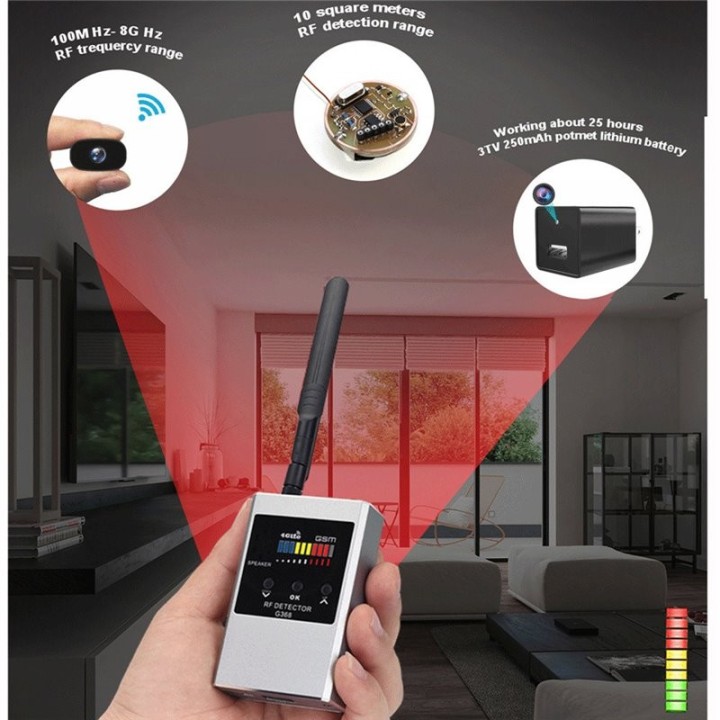 G368W Anti Spy Detector – Hidden Camera, GPS Tracker, RF Signal, Listening Device & Radiation Scanner for Privacy Protection