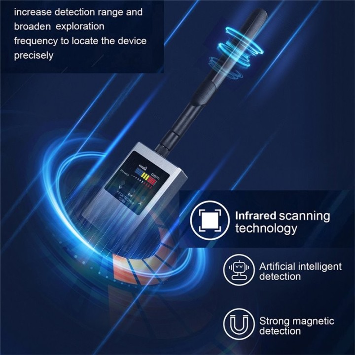 G368W Anti Spy Detector – Hidden Camera, GPS Tracker, RF Signal, Listening Device & Radiation Scanner for Privacy Protection