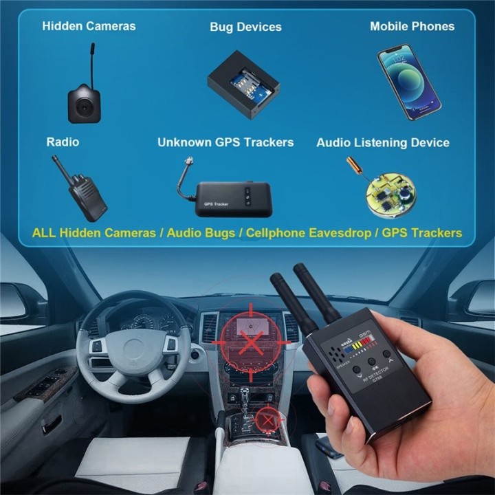 G768 Anti Spy Detector – Hidden Camera, GPS Tracker, RF Signal, Listening Device & Radiation Detection Scanner