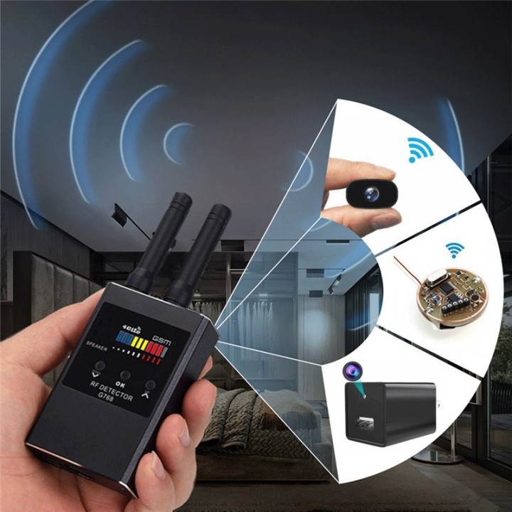 G768 Anti Spy Detector – Hidden Camera, GPS Tracker, RF Signal, Listening Device & Radiation Detection Scanner