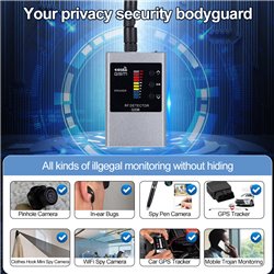 Hidden camera detector, GPS detector, RF signal scanner, listener, suitable for GPS tracker and monitoring device detection