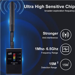 Hidden listener detector, anti espionage radiation detector, suitable for GPS tracker and monitoring device detection