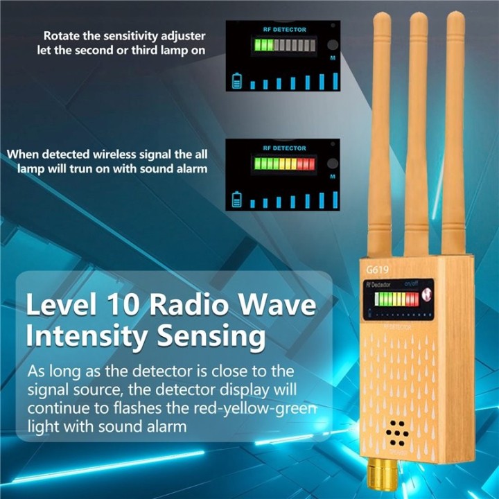 G619 Anti-Spy & Listener Detector | Hidden Camera, GPS, RF Signal Scanner | Radiation Detection