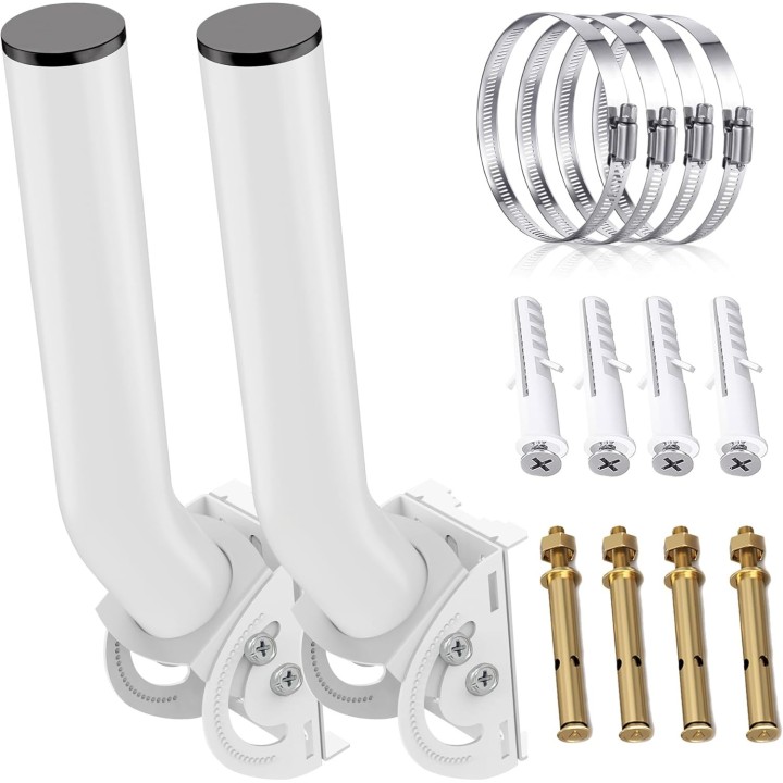 Universal Wireless Bridge Mount Bracket, 12'' Height, Dual Screws for Wall/Pole Mounting, 2-Pack for Outdoor Antennas, CPE