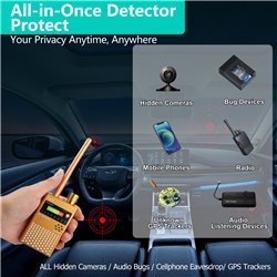 Hidden listener detector, RF signal scanner, radiation detector, suitable for GPS tracker and monitoring device detection