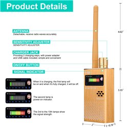 Hidden listener detector, RF signal scanner, radiation detector, suitable for GPS tracker and monitoring device detection