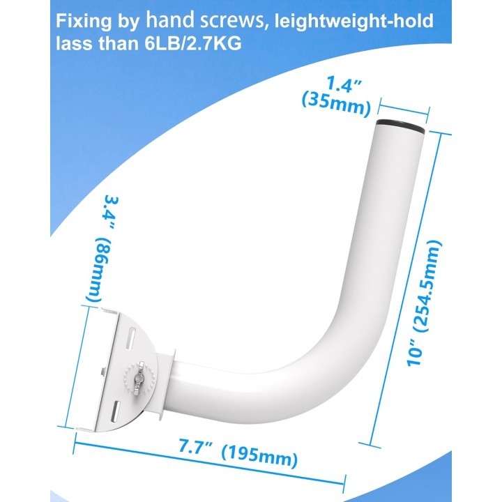 Universal Wireless Bridge Bracket Mount, 12" (H) - Φ1.38 Pole/Wall Mount for Outdoor Antennas, WiFi Extender, AP, CPE (4-Pack)