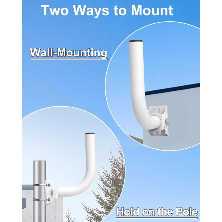 Universal Wireless Bridge Bracket Mount, 12" (H) - Φ1.38 Pole/Wall Mount for Outdoor Antennas, WiFi Extender, AP, CPE (4-Pack)