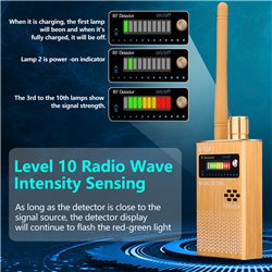 Hidden listener detector, RF signal scanner, radiation detector, suitable for GPS tracker and monitoring device detection