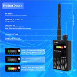 Hidden camera detector,RF signal scanner,listener and GPS radiation detector, for GPS tracker and monitoring device detectio