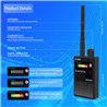 Hidden camera detector,RF signal scanner,listener and GPS radiation detector, for GPS tracker and monitoring device detectio