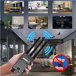 RF Detector,Upgraded Wireless Detector Detect RF Radio Frequency GPS Tracker and GSM Audio Bug with Three High Gain Antennas