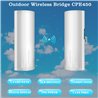 CPE450 Wireless Bridge,5.8G Outdoor Point to Point Access PTMP WiFi PTP Network 100Mbps  CPE 3KM 14DBi