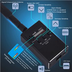 Anti spy detector, WIFI GPS detector,  radiation detector, suitable for RF signal scanner and monitoring equipment detection