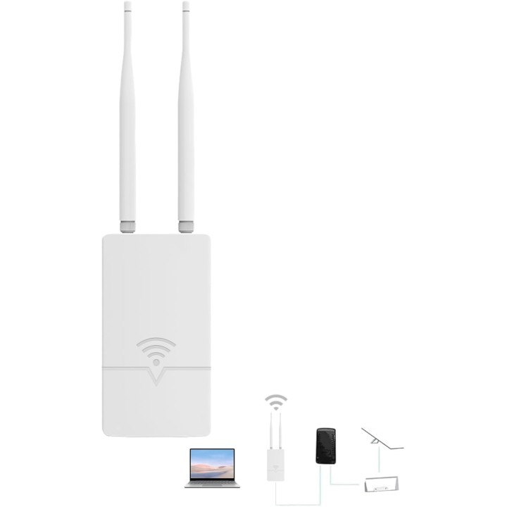 Outdoor Starlink WiFi Extender - 300Mbps, 0.3KM Coverage, IP65 Waterproof, POE, Supports 56 Devices
