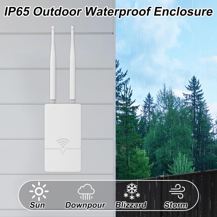 Outdoor Starlink WiFi Extender - 300Mbps, 0.3KM Coverage, IP65 Waterproof, POE, Supports 56 Devices