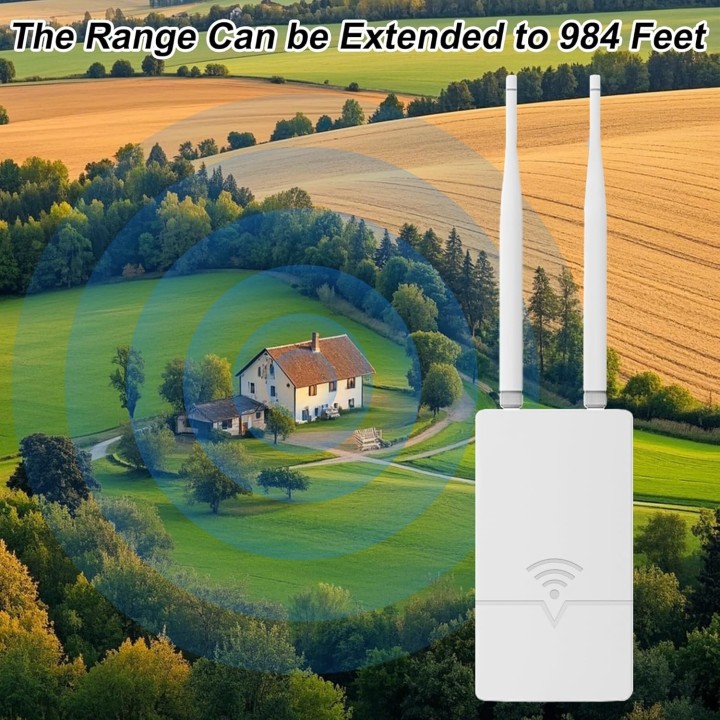 Outdoor Starlink WiFi Extender - 300Mbps, 0.3KM Coverage, IP65 Waterproof, POE, Supports 56 Devices