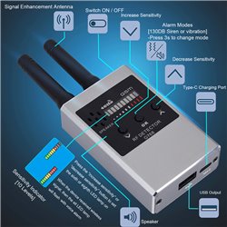 Hidden Camera Detector Signal Scanner Listener Detector Radiation Detector for GPS Detection and Listening Device Detection