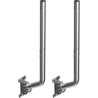 Universal Adjustable TV Antenna Pole Mount – Heavy Duty 24" J-Pipe Stainless Steel Mast for Wall, Roof & Eave (2 Pack)
