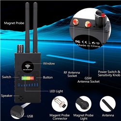 Anti spy detector hidden camera detector RF signal scanner, suitable for monitoring device detection and RF signal scanning