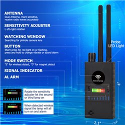 Anti spy detector hidden camera detector RF signal scanner, suitable for monitoring device detection and RF signal scanning