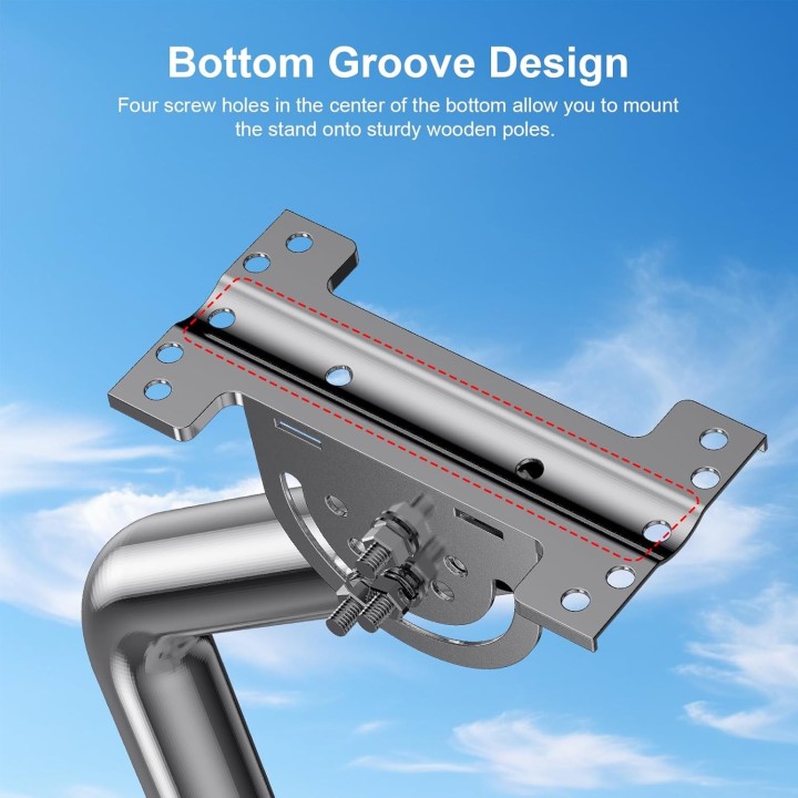Universal Adjustable TV Antenna Pole Mount – Heavy Duty 24" J-Pipe Stainless Steel Mast for Wall, Roof & Eave (2 Pack)