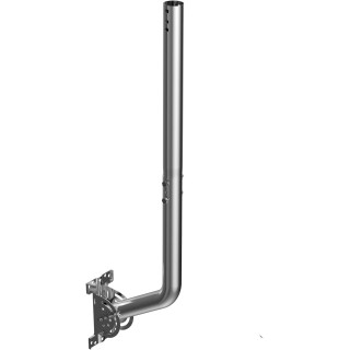 Universal Adjustable TV Antenna Pole Mount, J-Pipe Stainless Steel Mast, Heavy Duty Pivot Bracket for Wall, Roof, Eave