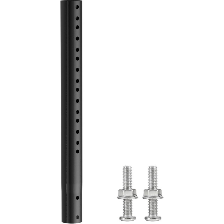 14" Antenna Pole Mount Extension Pipe - Adjustable Length, Dual-End Connectors, Iron, Compatible with EOQO Brackets, Black