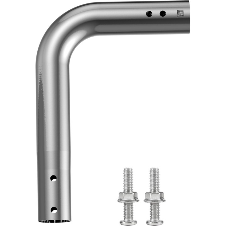 Antenna Mount Tube with 90° Turn Angle and Two Mounting Holes, Iron Pole Mount Bracket Adapter Allows for Angle Adjustment Black