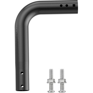 Antenna Mount Tube with 90° Turn Angle and Two Mounting Hole, Iron Pole Mount Bracket Adapter Allows for Angle Adjustment Black