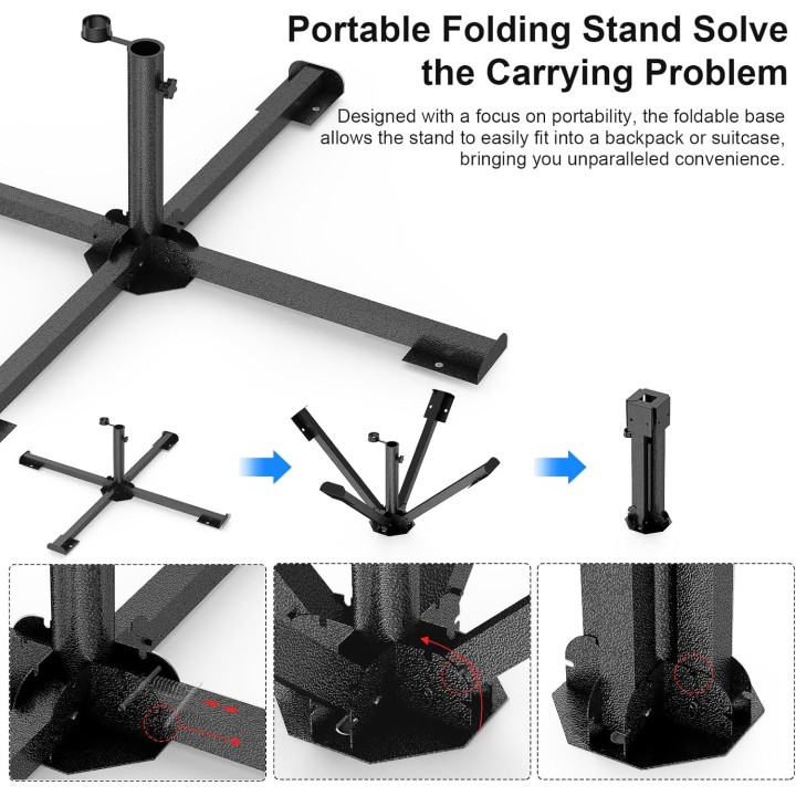 Starlink Gen 3 Tripod Mount – Adjustable Height (Max 47''), Foldable Stand with Pipe Adapter for Starlink Gen 3 Dishes