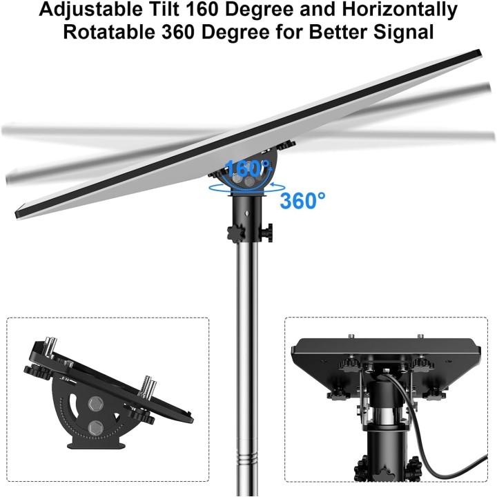 Starlink Gen 3 Tripod Mount – Adjustable Height (Max 47''), Foldable Stand with Pipe Adapter for Starlink Gen 3 Dishes