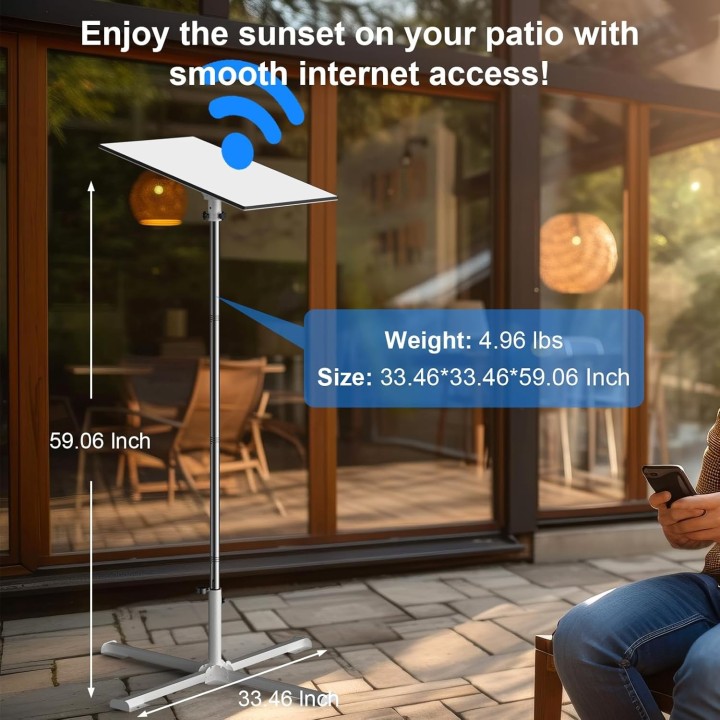 Starlink Gen 3 Tripod Mount Kit - Adjustable Height (Max 47''), Tilt Angle, Foldable 4-Leg Stand, PVC Water Bag, for V3 Dish