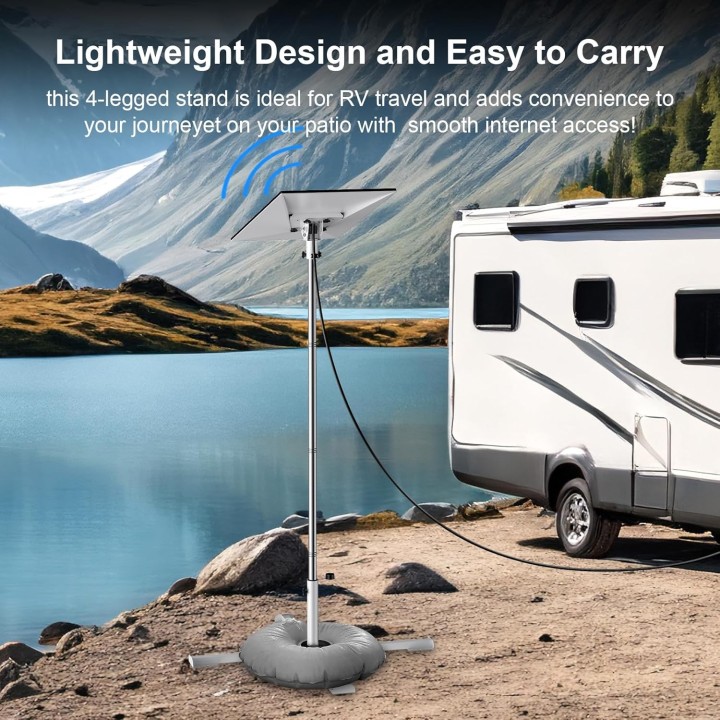 Starlink Gen 3 Tripod Mount Kit - Adjustable Height (Max 47''), Tilt Angle, Foldable 4-Leg Stand, PVC Water Bag, for V3 Dish