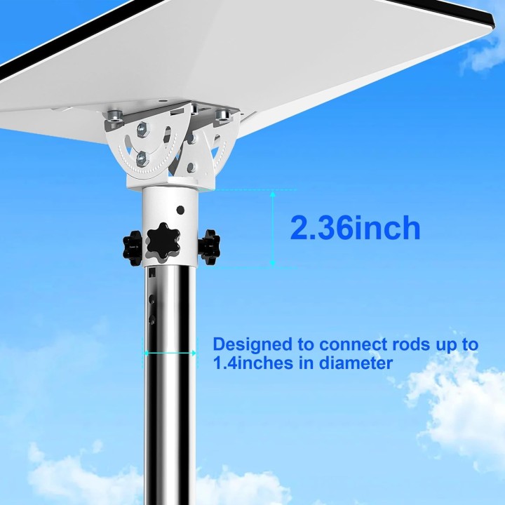 Starlink Mini Mount Adapter Kit - Roof, Pole & Wall Mounts with 160° Tilt Adjustment, Stainless Steel, 500 lbs Load Capacity