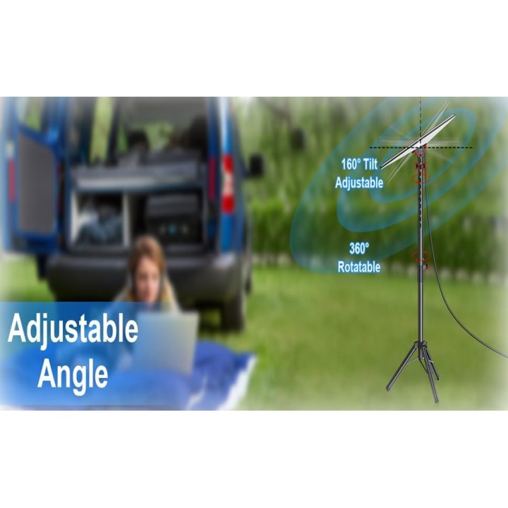 Starlink Mini Pipe Adapter – Stainless Steel Pole Mount with 160° Tilt, 360° Rotation, Accessory for RV, Roof, and Pole Mount
