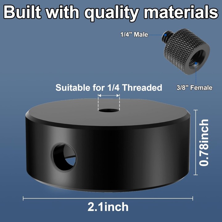 Starlink Mini Tripod Adapter - Aluminum Alloy Mounting Adapter with 1/4" to 3/8" Nut Converter for Tripods and Brackets