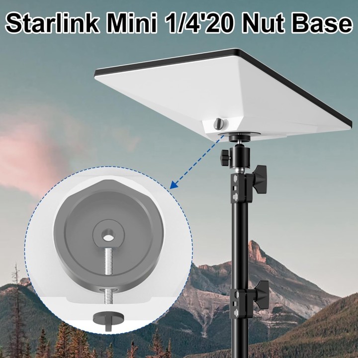 Starlink Mini Tripod Adapter - Aluminum Alloy Mounting Adapter with 1/4" to 3/8" Nut Converter for Tripods and Brackets