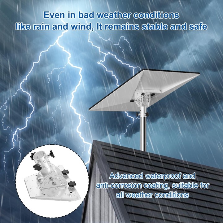 Starlink Gen 3 Mount Kit – Adjustable Pole Mount with 160° Tilt, Stainless Pipe Adapter for Gen 3 Dish, Fits Max 1.38" Poles