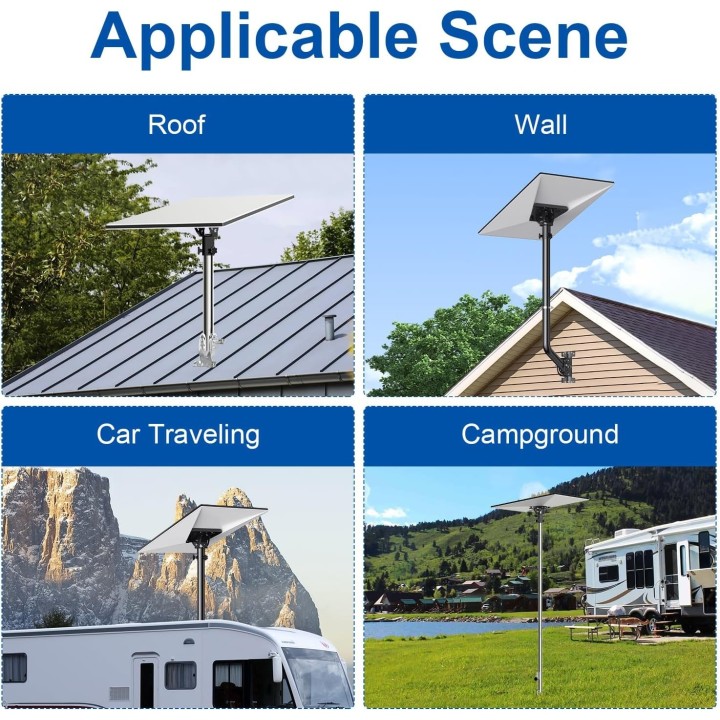 Starlink Gen 3 Pipe Adapter – Adjustable Stainless Steel Mounting Kit for Gen 3 Dish,160° Tilt, Compatible with Starlink V3 Dish