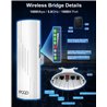 Gigabit Point to Point Wireless Bridge,5.8G 1000Mbps 1Gbps WiFi Outdoor CPE 16dBi Antenna,3KM Outdoor WiFi Access Point Extender